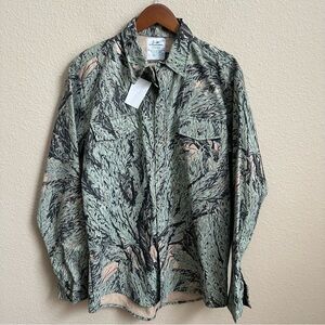 NWT Vintage Sage Country Brushunter Camo Button Down Shirt